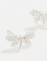 Sterling Silver Cubic Zirconia Dragonfly Stud Earrings - link has visual effect only