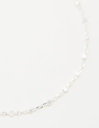 Sterling Silver Cube Chain Bracelet - link has visual effect only