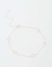 Sterling Silver Hollow Flower Bracelet - link has visual effect only