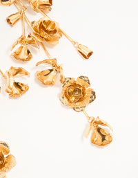 Gold Floral Large Drop Earrings - link has visual effect only
