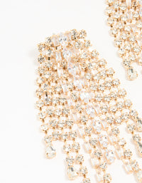 Gold Diamante Drop Long Earrings - link has visual effect only