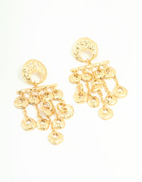 Worn Gold Large Disc Drop Earrings - link has visual effect only