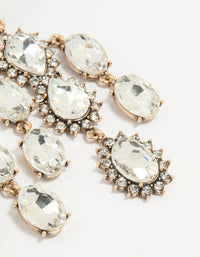 Rose Gold Diamante Chandelier Drop Earrings - link has visual effect only