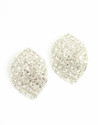 Silver Diamante Large Teardrop Stud Earrings - link has visual effect only