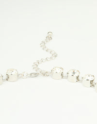 Silver Diamante Fringe Large Necklace - link has visual effect only