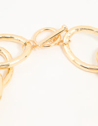 Gold Chain Link Necklace - link has visual effect only