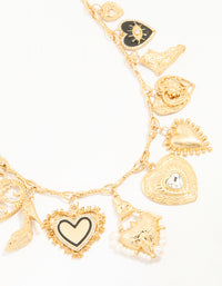 Gold Heart Charm Necklace - link has visual effect only