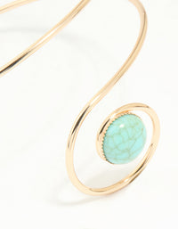 Gold Turquoise Swirl Stone Arm Cuff - link has visual effect only