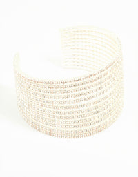 Silver Diamante Strand Wrist Cuff - link has visual effect only