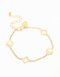 Gold Plated Flower Cupchain Bracelet - link has visual effect only