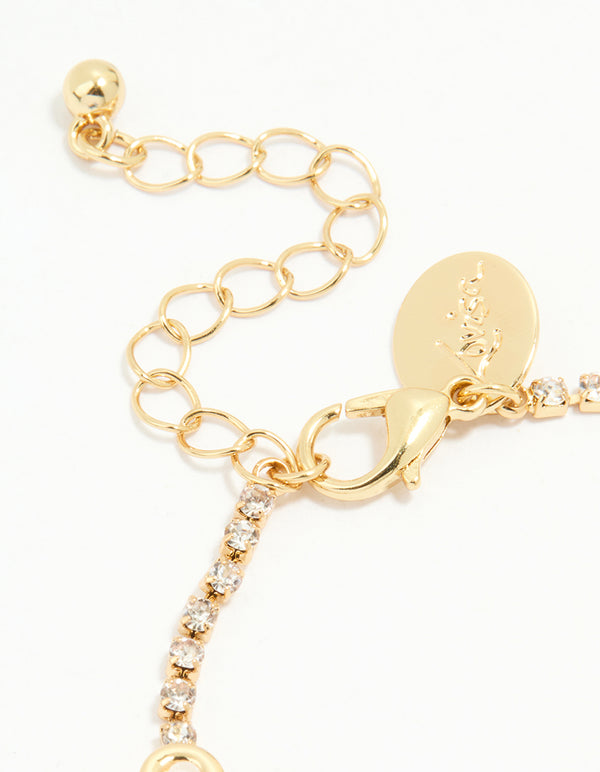 Gold Plated Flower Cupchain Bracelet