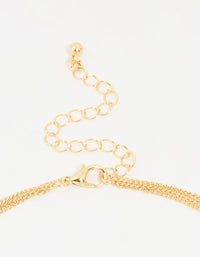 Gold Plated Brass Cubic Zirconia Layered Necklace - link has visual effect only