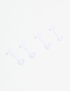 Clear Flat Back Earrings 4-Pack