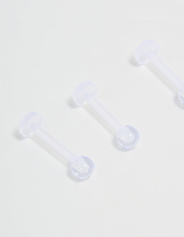 Clear Flat Back Earrings 4-Pack