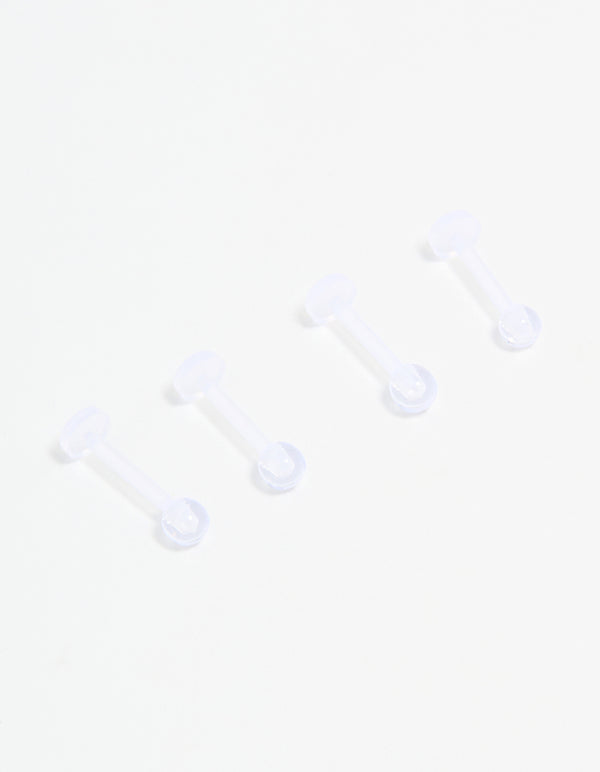 Clear Flat Back Earrings 4-Pack