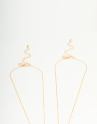Gold Diamante Heart Friendship Necklaces 2-Pack - link has visual effect only