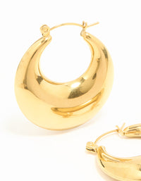 Waterproof Gold Plated Stainless Steel Chunky Hoop Earrings - link has visual effect only