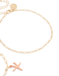 Gold Sea Animal & Chain Anklets 2-Pack - link has visual effect only