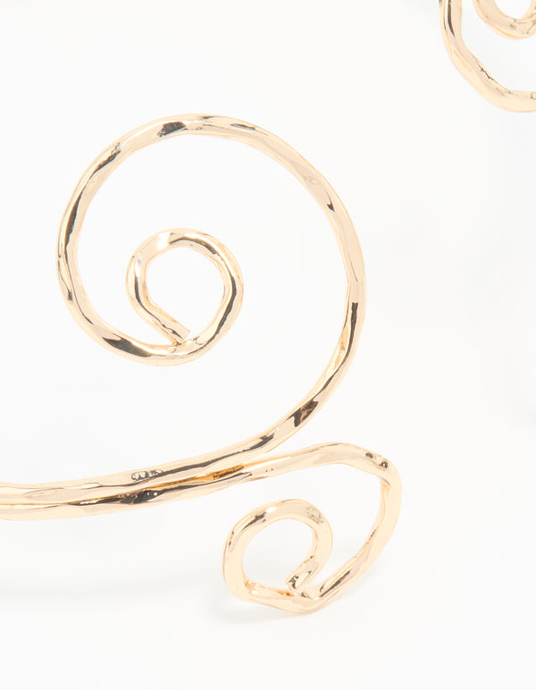 Gold Open Swirl Arm Cuff