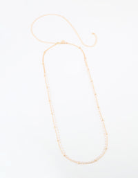 Gold Pearl & Ball Layered Body Chain - link has visual effect only
