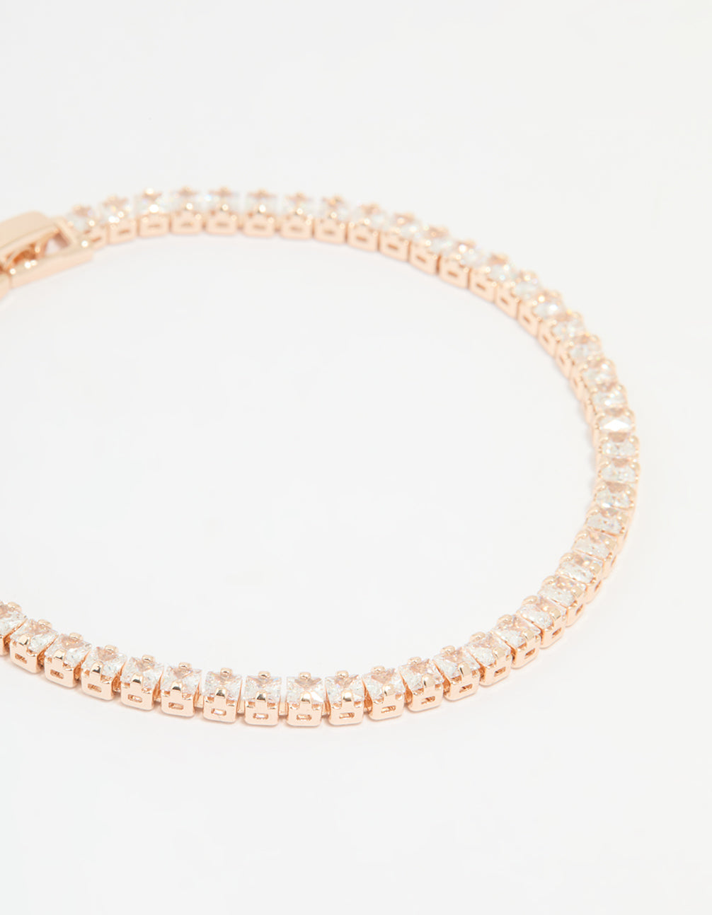 Rose Gold Plated Cubic Zirconia Tennis Bracelet & Earrings Set