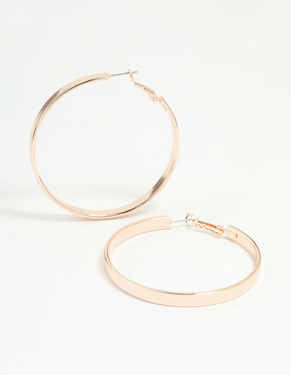 Rose Gold Textured Hoop Earrings