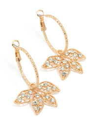 Gold Diamante Leaf Fan Drop Earrings - link has visual effect only