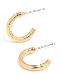 Gold Smooth & Molten Textured Hoop Earrings 2-Pack - link has visual effect only
