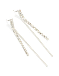 Silver Diamante Cupchain Drop Earrings - link has visual effect only