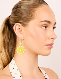 Gold Pearl Lemon Drop Earrings - link has visual effect only