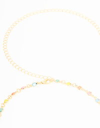 Gold Pastel Rainbow Stones Waist Chain - link has visual effect only