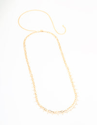 Gold Pearl & Chunky Chain Waist Chain - link has visual effect only