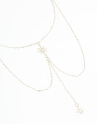 Silver Diamante Celestial Body Chain - link has visual effect only