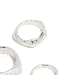 Silver Chunky Mixed Ring 8-Pack - link has visual effect only