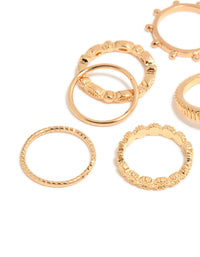 Gold Textured Signet Rings 10-Pack - link has visual effect only