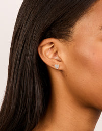 Gold Diamante Heart Stud Earrings - link has visual effect only