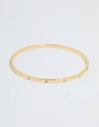 Gold Plated Diamante Inlay Bangle - link has visual effect only