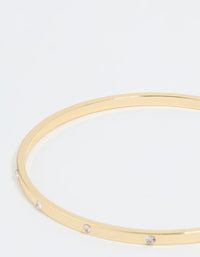 Gold Plated Diamante Inlay Bangle - link has visual effect only