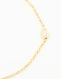 Gold Plated Cubic Zirconia Bracelet - link has visual effect only