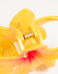 Yellow & Orange Ombre Frangipani Claw Clip - link has visual effect only