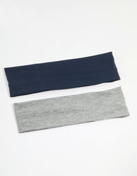 Navy & Grey Fabric Stretch Headbands 2-Pack - link has visual effect only