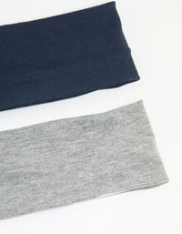 Navy & Grey Fabric Stretch Headbands 2-Pack - link has visual effect only