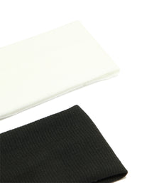 White & Black Ribbed Fabric Stretch Headbands 2-Pack - link has visual effect only