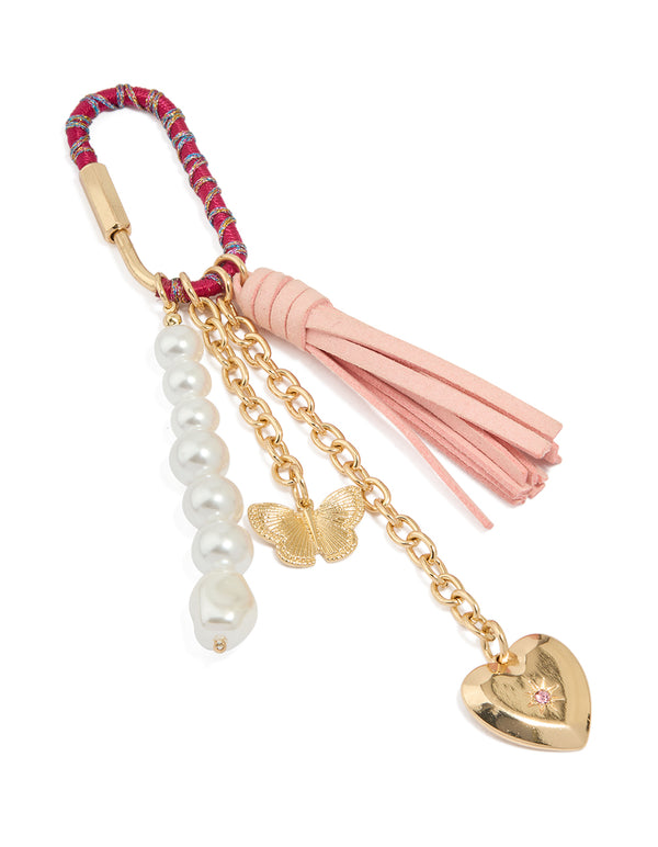 Pearl & Pink Tassel Key Chain