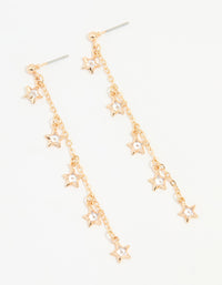Gold Cubic Zirconia Falling Star Drop Earrings - link has visual effect only