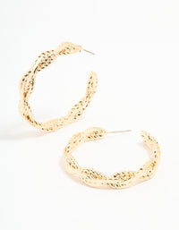Gold Wrap Chain Hoop Earrings - link has visual effect only