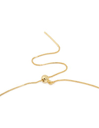 Gold Plated Brass Dainty Box Link Necklace - link has visual effect only