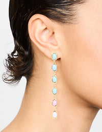Gold Blue & Pink Ball Drop Earrings - link has visual effect only