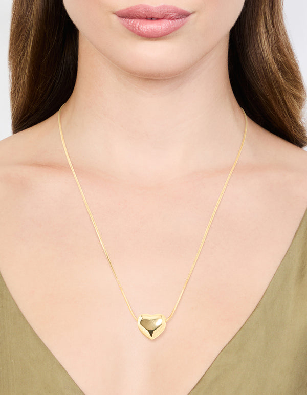 Gold Plated Heart Pendant Necklace