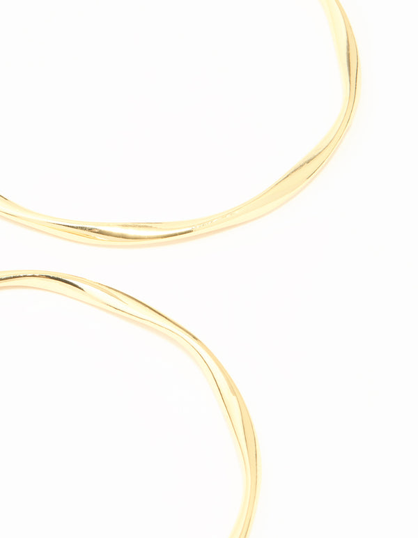 Gold Plated Twist Bangles 3-Pack